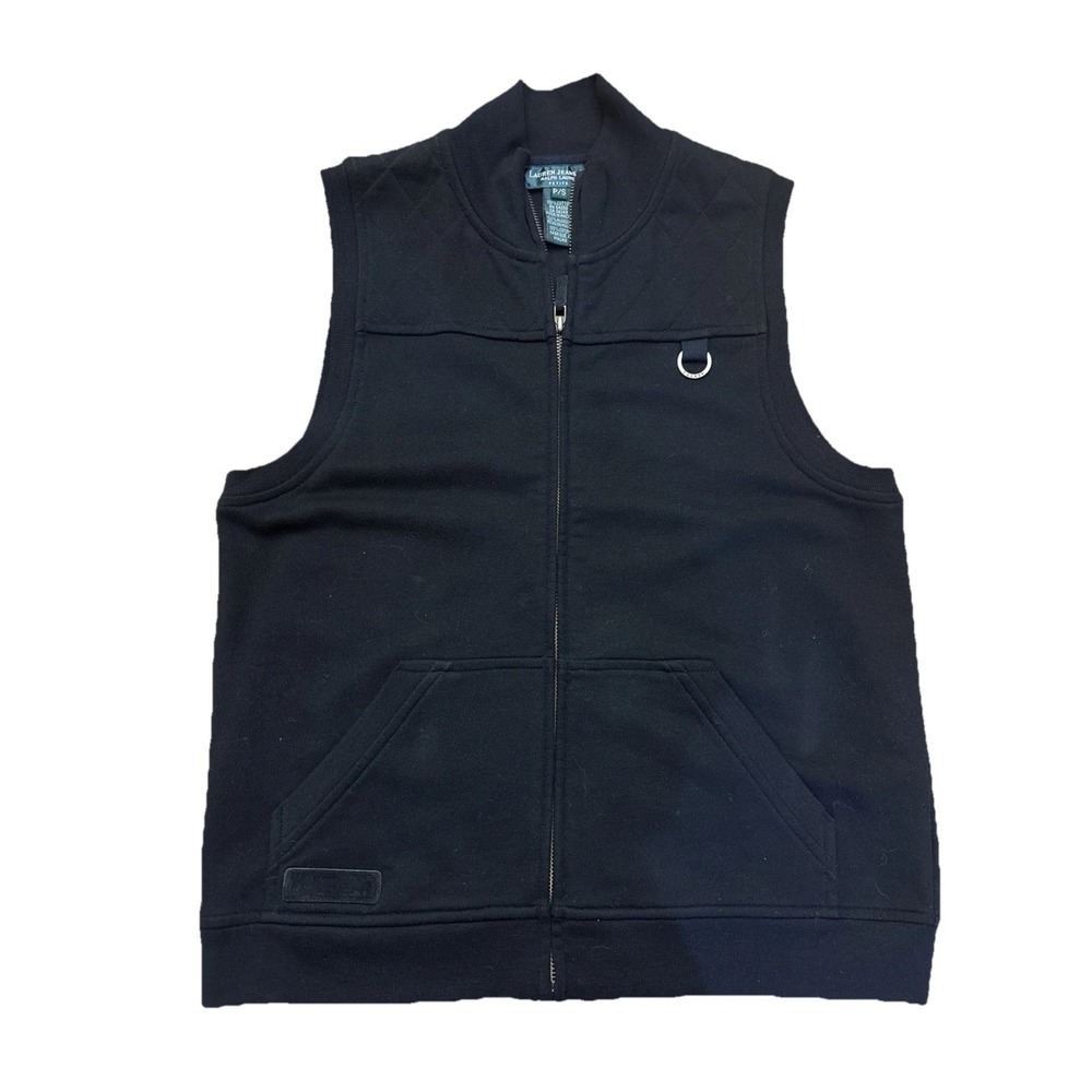 Lauren Ralph Lauren Jeans Co Vest‎ Womens Petite Small Black Quilted